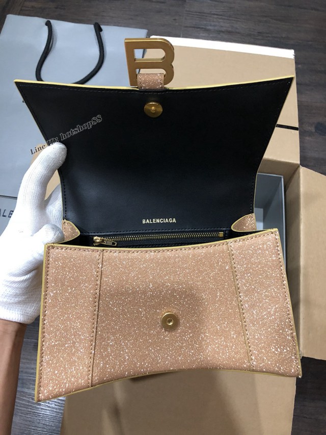 Balenciaga專櫃爆款滿天星大號金色手提女包 巴黎世家Hourglass沙漏包 fyj1613